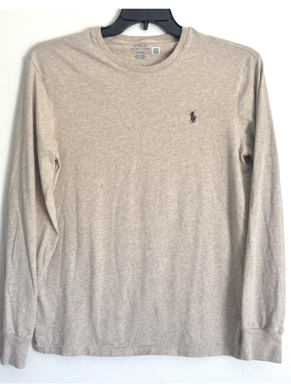 Ralph Lauren Polo Tan Long Sleeve Cotton Tee T Shirt M
